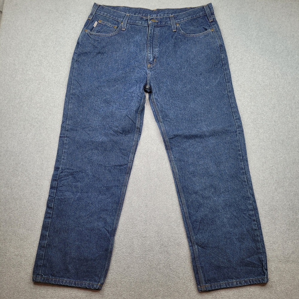 Carhartt Relaxed Fit Jeans Mens 40x30 Dark Vintage Blue B460 DVB Denim Workwear